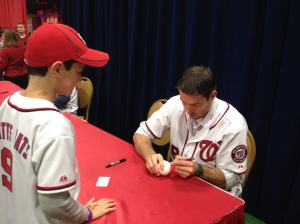 Doug Fister at NatsFest.  Doug throws right, bats left, and writes left.